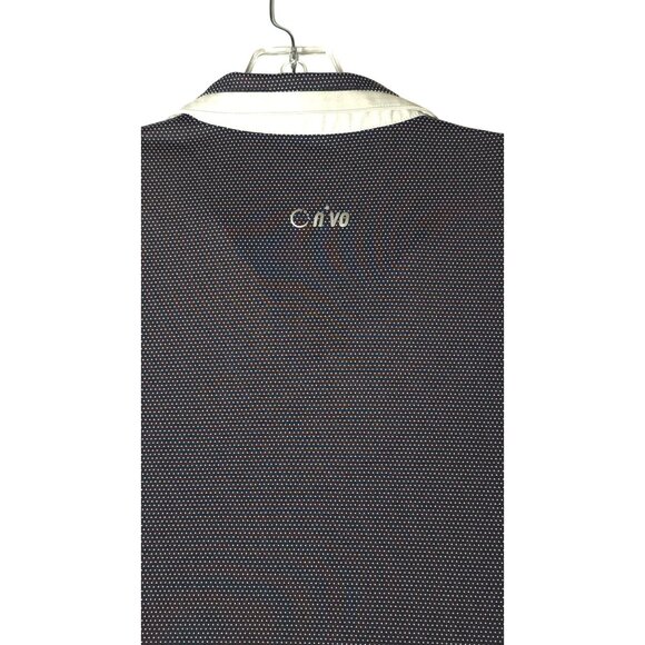 Women's NVO Athletic Performance Golf Polo Micro Dot Navy Blue White Collar - Picture 6 of 6